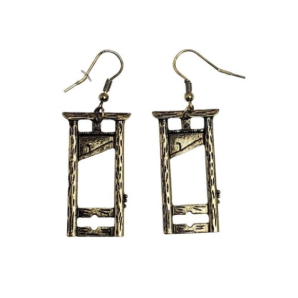 Emory Rose Guillotine Earrings  Bronze Alloy Wire Hook - Picture 1 of 5